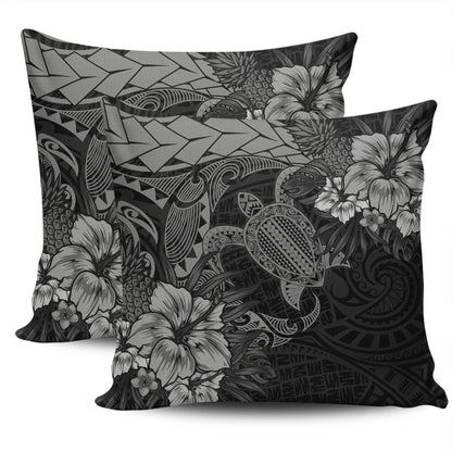 Hawaii Pillow Cover Hawaii Polynesian Turtle Tropical Grey