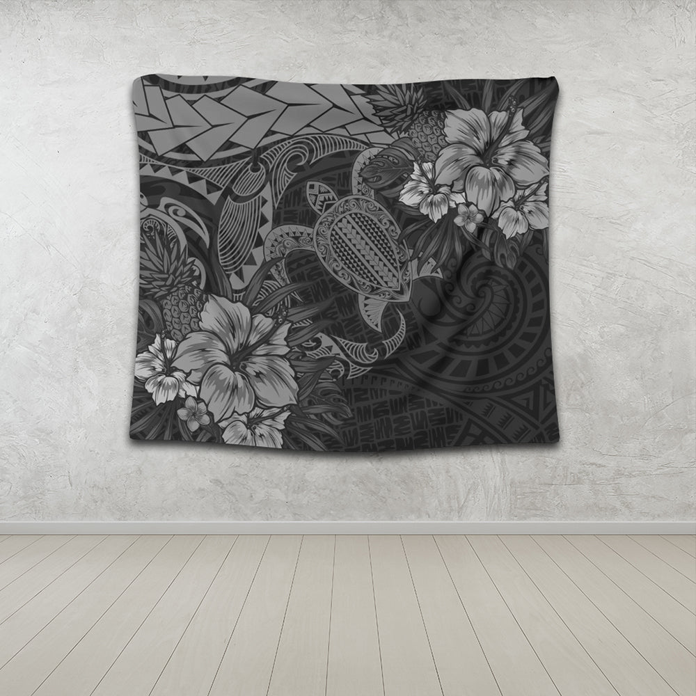 Hawaii Tapestry Hawaii Polynesian Turtle Tropical Grey
