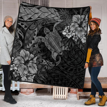 Hawaii Premium Quilt Hawaii Polynesian Turtle Tropical Grey