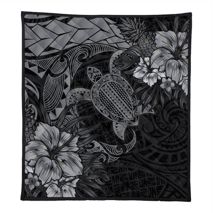 Hawaii Premium Quilt Hawaii Polynesian Turtle Tropical Grey