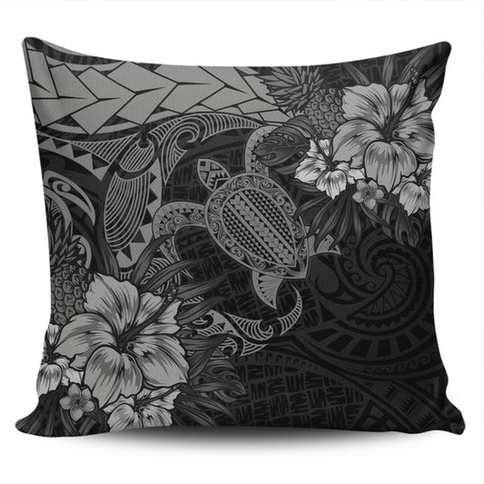 Hawaii Pillow Cover Hawaii Polynesian Turtle Tropical Grey