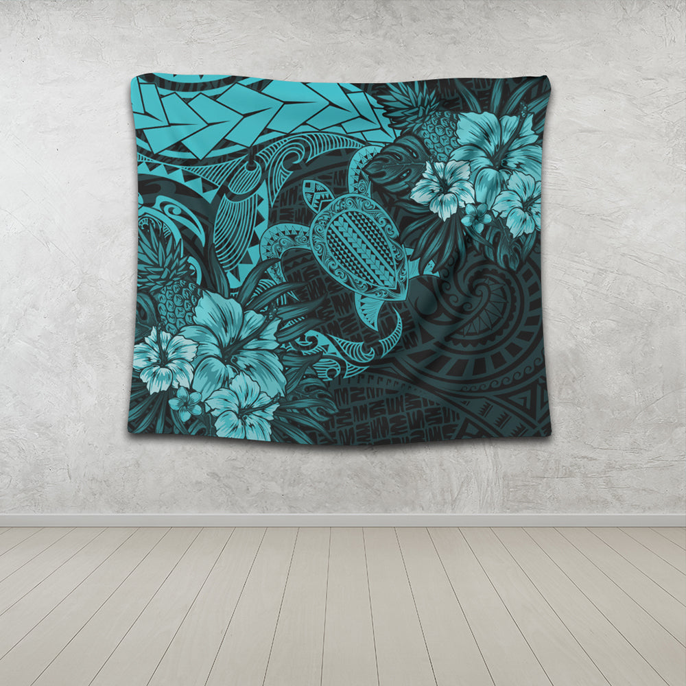 Hawaii Tapestry Hawaii Polynesian Turtle Tropical Turquoise