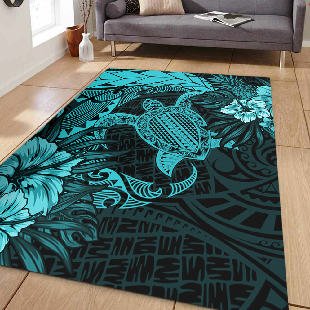Hawaii Area Rug Hawaii Polynesian Turtle Tropical Turquoise