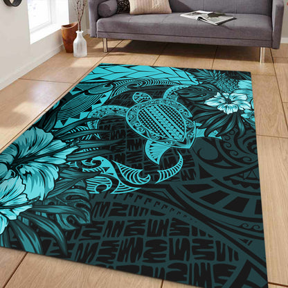Hawaii Area Rug Hawaii Polynesian Turtle Tropical Turquoise