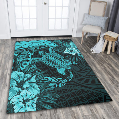 Hawaii Area Rug Hawaii Polynesian Turtle Tropical Turquoise