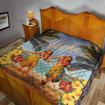 Hawaii Premium Quilt Aloha Hula Dance Hibiscus
