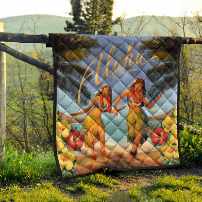 Hawaii Premium Quilt Aloha Hula Dance Hibiscus