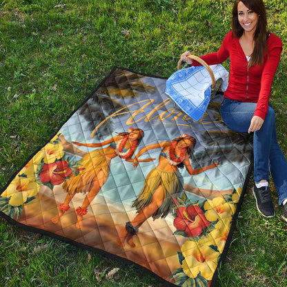 Hawaii Premium Quilt Aloha Hula Dance Hibiscus