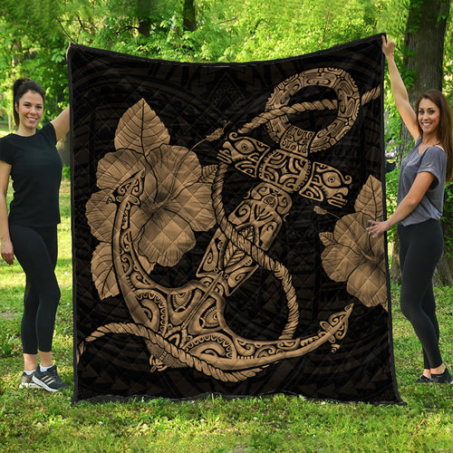 Hawaii Premium Quilt Anchor Poly Tribal Gold