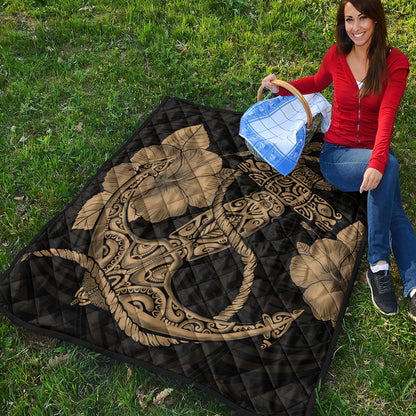 Hawaii Premium Quilt Anchor Poly Tribal Gold