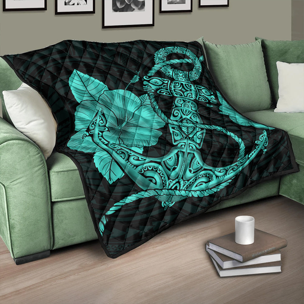 Hawaii Premium Quilt Anchor Poly Tribal Turquoise