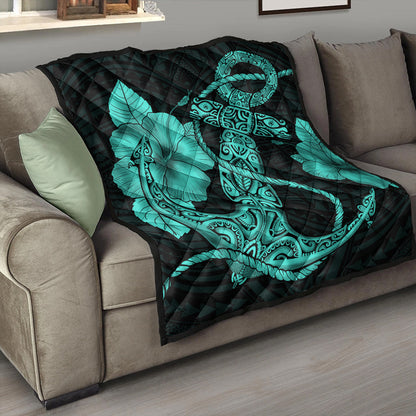 Hawaii Premium Quilt Anchor Poly Tribal Turquoise