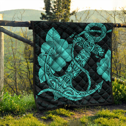 Hawaii Premium Quilt Anchor Poly Tribal Turquoise