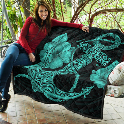 Hawaii Premium Quilt Anchor Poly Tribal Turquoise