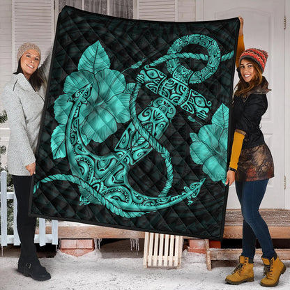 Hawaii Premium Quilt Anchor Poly Tribal Turquoise