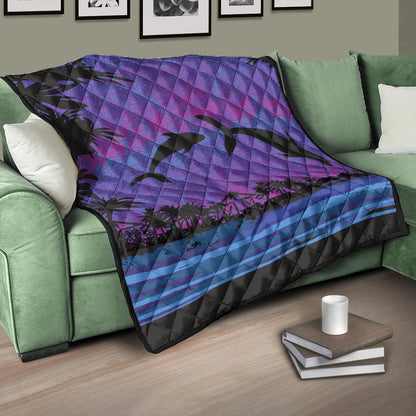 Hawaii Premium Quilt Dolphin Dance In Night