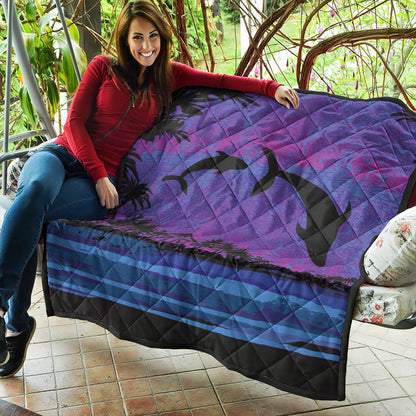 Hawaii Premium Quilt Dolphin Dance In Night