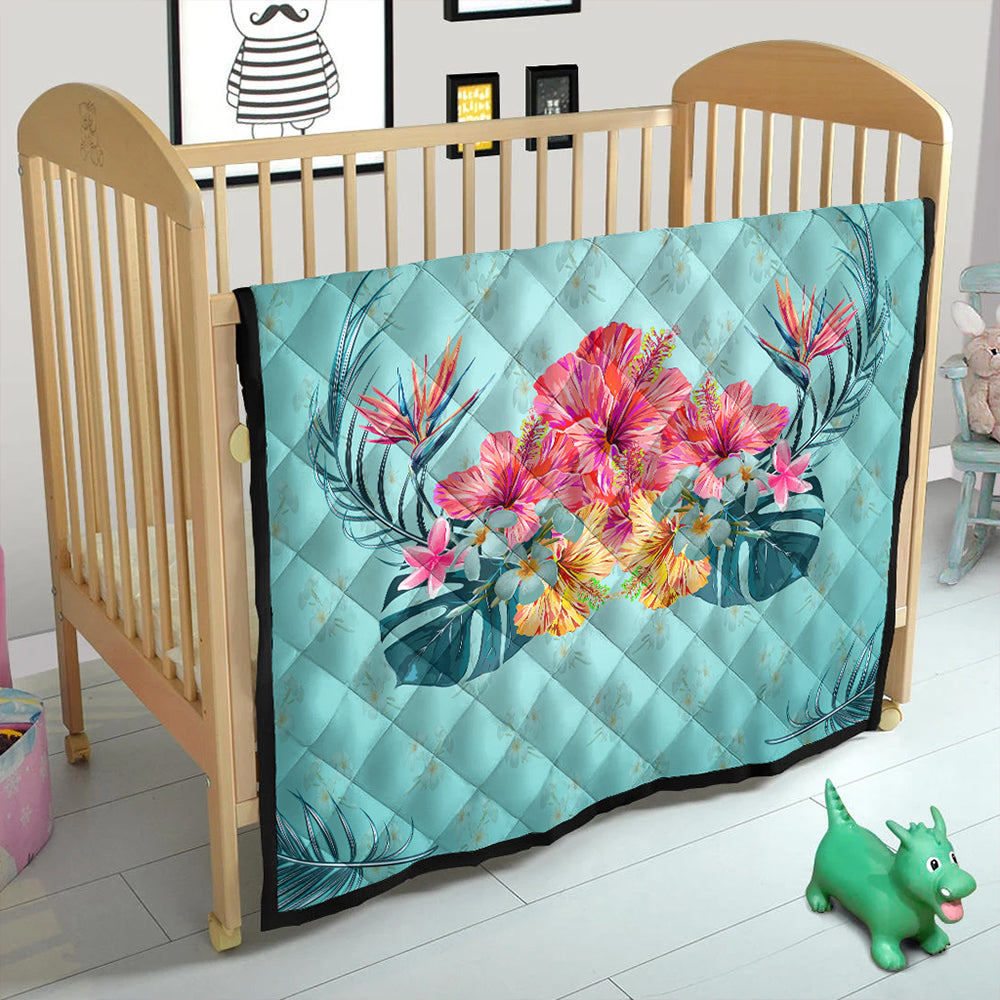 Hawaii Premium Quilt Flower Hibicus Plumeria Centre