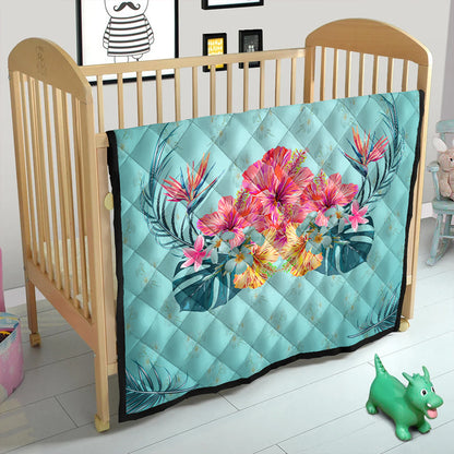 Hawaii Premium Quilt Flower Hibicus Plumeria Centre