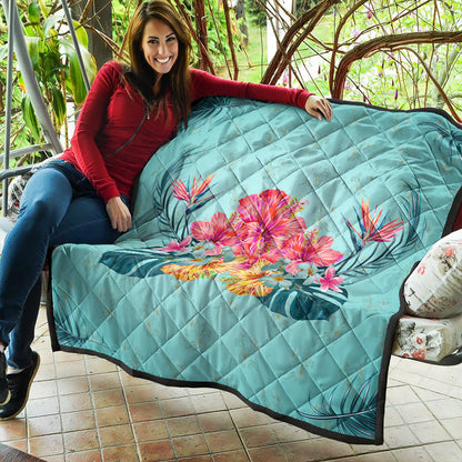 Hawaii Premium Quilt Flower Hibicus Plumeria Centre