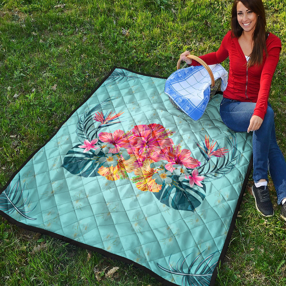 Hawaii Premium Quilt Flower Hibicus Plumeria Centre