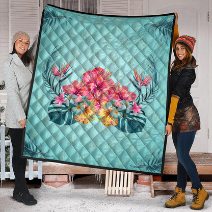 Hawaii Premium Quilt Flower Hibicus Plumeria Centre