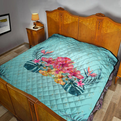 Hawaii Premium Quilt Flower Hibicus Plumeria Centre