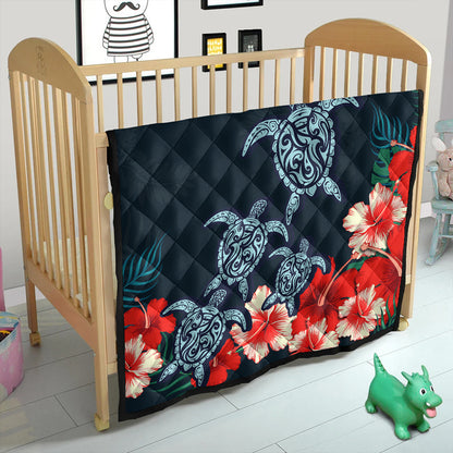 Hawaii Premium Quilt Four Turtle Hibiscus Tropical