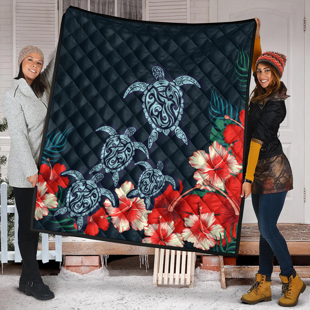 Hawaii Premium Quilt Hibiscus And Turtle Skillful