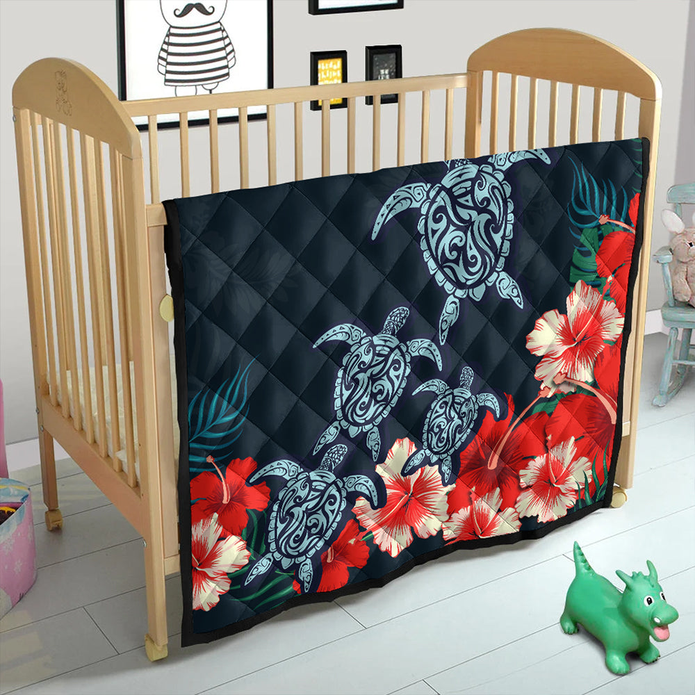 Hawaii Premium Quilt Hibiscus And Turtle Skillful