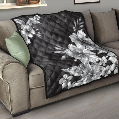 Hawaii Premium Quilt Hibiscus B&W