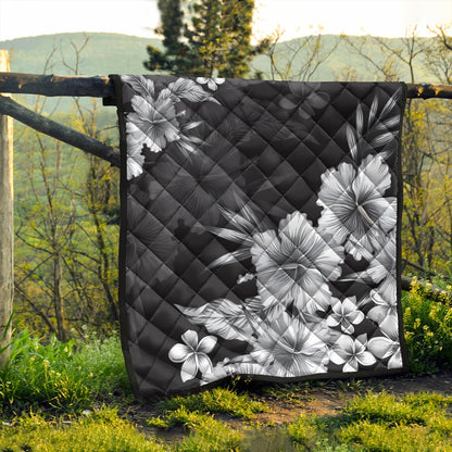 Hawaii Premium Quilt Hibiscus B&W