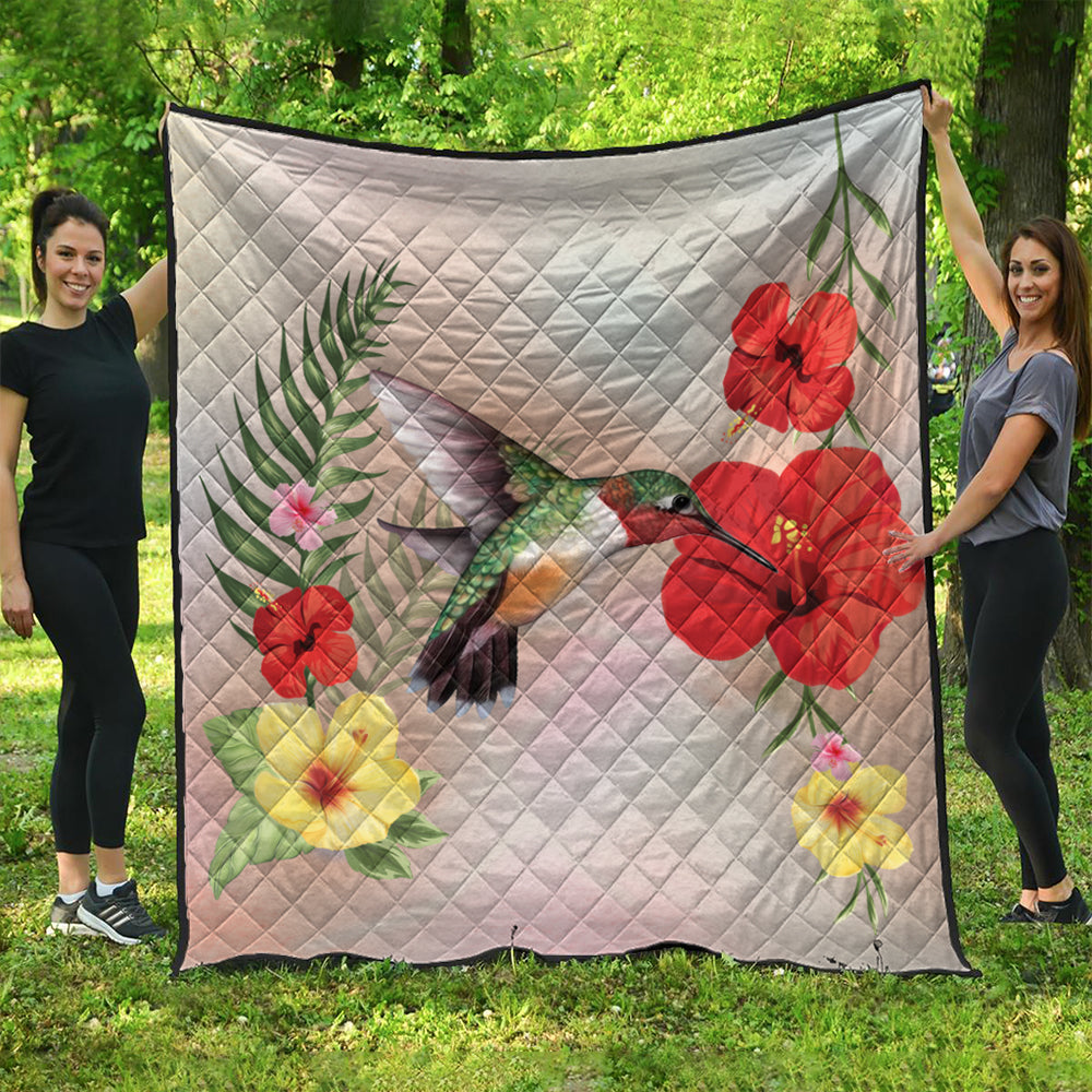 Hawaii Premium Quilt Hibiscus Bird