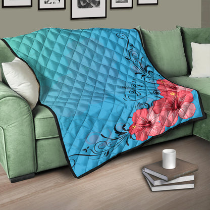 Hawaii Premium Quilt Hibiscus Flower Red