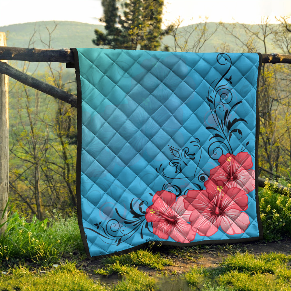 Hawaii Premium Quilt Hibiscus Flower Red