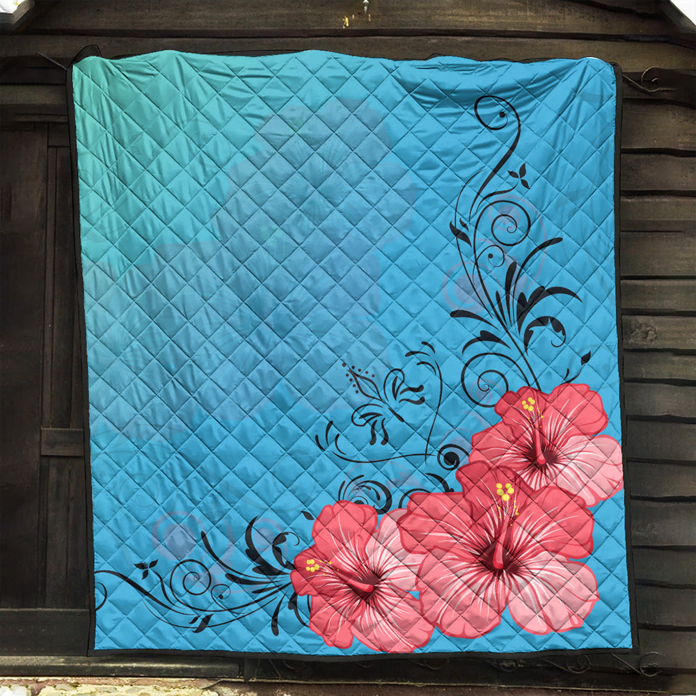 Hawaii Premium Quilt Hibiscus Flower Red
