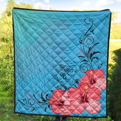 Hawaii Premium Quilt Hibiscus Flower Red