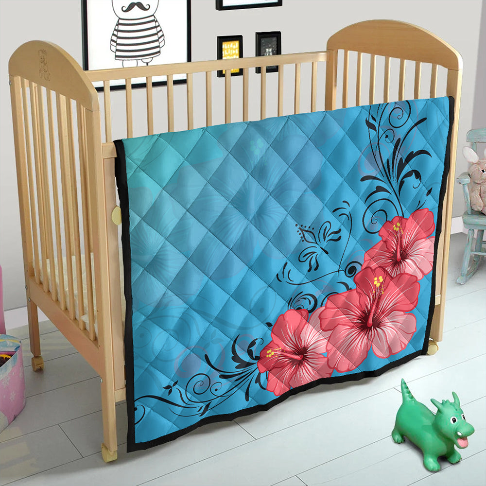 Hawaii Premium Quilt Hibiscus Flower Red