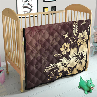 Hawaii Premium Quilt Hibiscus Golden Royal