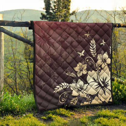 Hawaii Premium Quilt Hibiscus Golden Royal