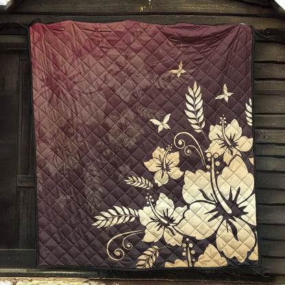 Hawaii Premium Quilt Hibiscus Golden Royal