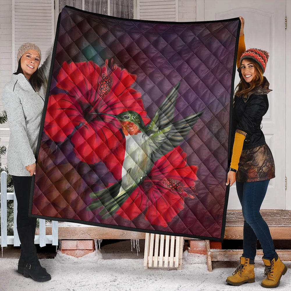Hawaii Premium Quilt Hibiscus Hummingbird