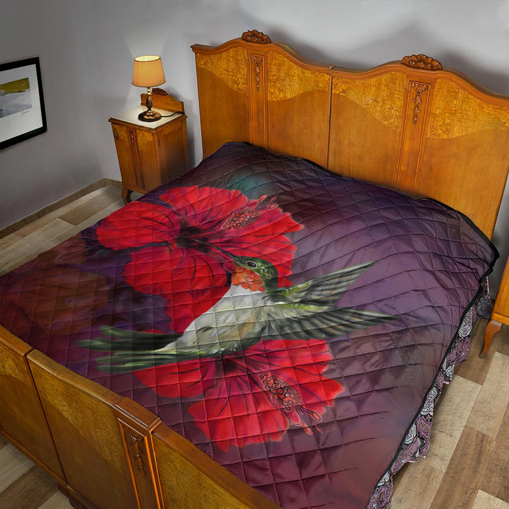 Hawaii Premium Quilt Hibiscus Hummingbird