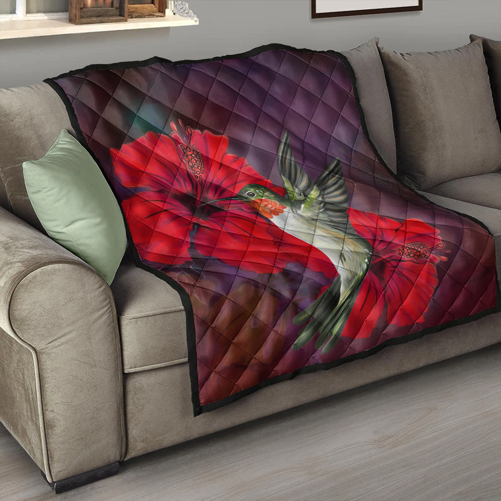 Hawaii Premium Quilt Hibiscus Hummingbird