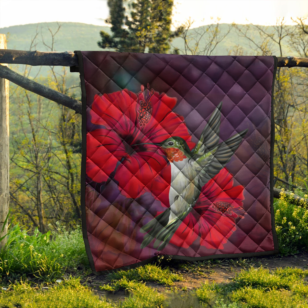 Hawaii Premium Quilt Hibiscus Hummingbird