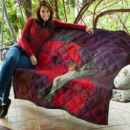 Hawaii Premium Quilt Hibiscus Hummingbird