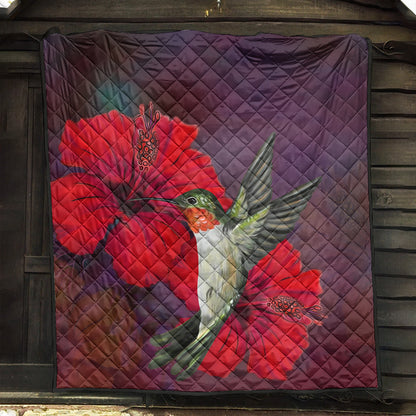 Hawaii Premium Quilt Hibiscus Hummingbird