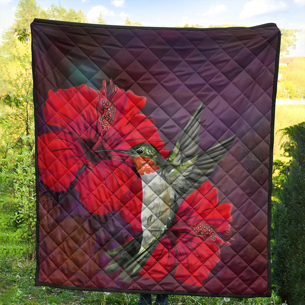 Hawaii Premium Quilt Hibiscus Hummingbird