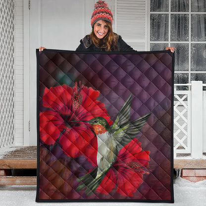 Hawaii Premium Quilt Hibiscus Hummingbird