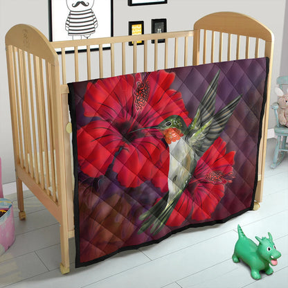 Hawaii Premium Quilt Hibiscus Hummingbird